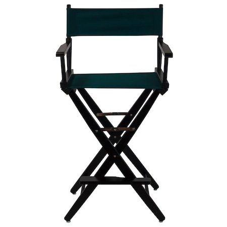 American Trail 206-32-032-32 30 in. Extra-Wide Premium Directors Chair, Black Frame with Hunter Green Color Cover 206-32/032-32